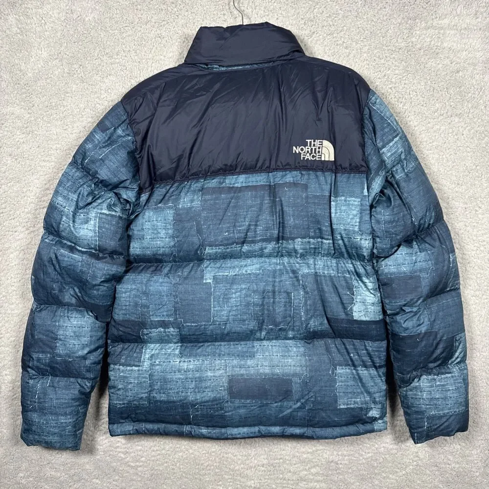 North Face Men's Novelty Nuptse Jacket -  Down Lining Medium Denim Pattern